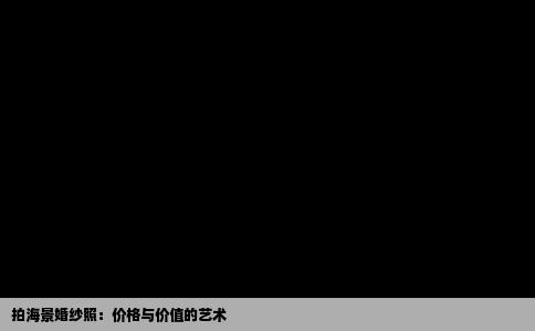 拍海景婚纱照：价格与价值的艺术